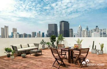 unique one bedroom with private terrace for rent with amazing shanghai view